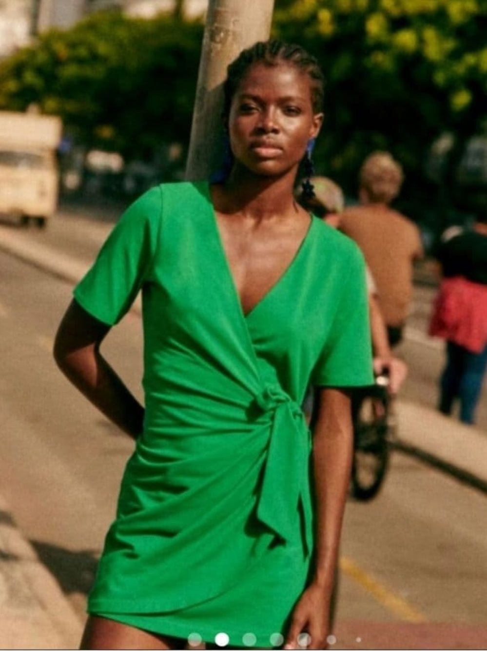 Sezane Horia Dress in Bright Green